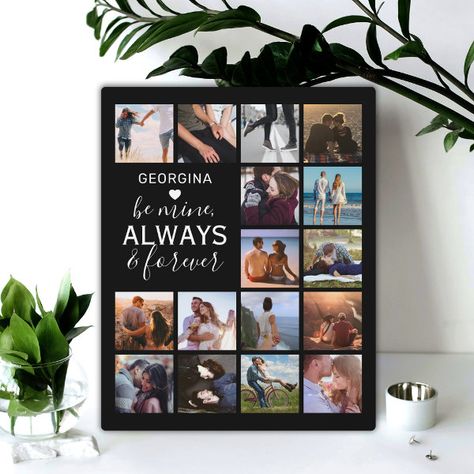 Be Mine Gift | Couple Photo Collage Plaque Couples Picture Frame Ideas, White Heart Symbol, Sweet Text, Frames Ideas, Wood Trays, Memory Pictures, Sweet Texts, Heart Symbol, Newlywed Gifts