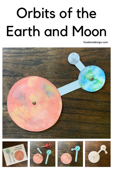 Orbits of the Earth and Moon Project — Liza Dora Design Moon Phases Montessori, Solar System Activities Middle School, Moon Elementary Activities, Sun And Earth Activities, Sun Earth And Moon Activities, First Grade Moon Activities, Earth Moon Sun Model, Earth And Space Science Projects, Moon Cycle Project