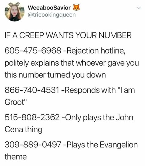 if a creep wants your number. Vie Motivation, Simple Life Hacks, Memes Humor, The More You Know, E Card, Funny Pranks, Useful Life Hacks, Going Crazy, Funny Texts