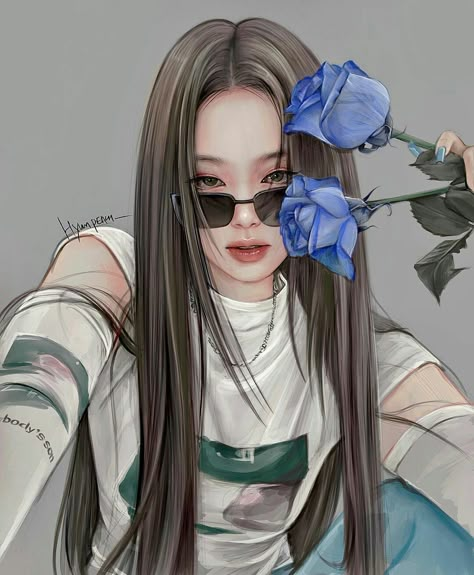 Jennie Fanart, Really Cool Drawings, Blackpink Poster, Chinese Art Girl, Jen Videos, Digital Portrait Art, Kpop Drawings, Jennie Kim, Creative Portraits