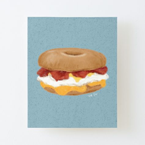 Get my art printed on awesome products. Support me at Redbubble #RBandME: https://www.redbubble.com/i/canvas-print/Bacon-Egg-and-Cheese-on-a-Bagel-Breakfast-Sandwich-by-SRSigs/161893411.56DNM?asc=u Bacon Egg And Cheese Sandwich, Sandwich Drawing, Sandwich Art, Bagel Breakfast, Bacon Egg Cheese, Bagel Breakfast Sandwich, College Wall Art, Egg And Cheese Sandwich, Breakfast Bagel