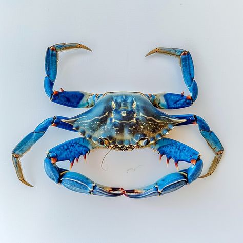 #Vibrant Blue #Crab: A stunning #blue #crab captured in perfect symmetry against a clean white background, showcasing its #colors. #crab #blue #marine #aquatic #wildlife #aiart #aiphoto #stockcake ⬇️ Download and 📝 Prompt 👉 https://stockcake.com/i/vibrant-blue-crab_522862_1159159 Crab Picture, Vampire Crab, Crab Photography, Blue Crabs Art, Ceramic Fish Plate, Clean White Background, Perfect Symmetry, Blue Crabs, Mantis Shrimp