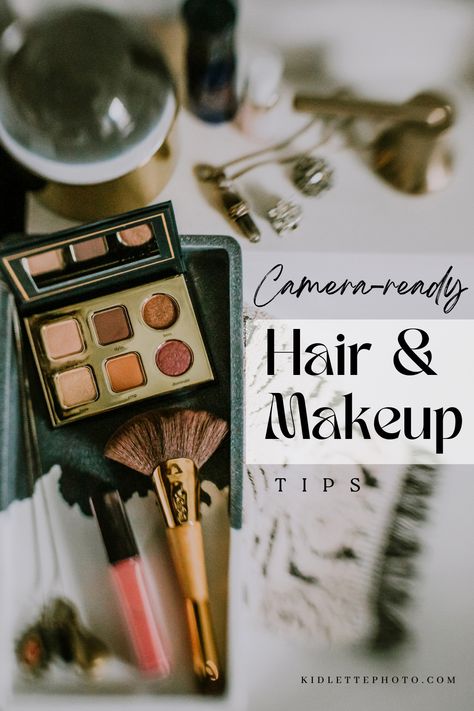 Hair & make up products for getting camera ready Applying Makeup Photography, Camera Makeup Tips, Mekap Photos Kit, Photo Makeup Tips, Camera Ready Makeup Tips, Camera Ready Makeup, Photo Ready Makeup, Camera Makeup, Beauty Education