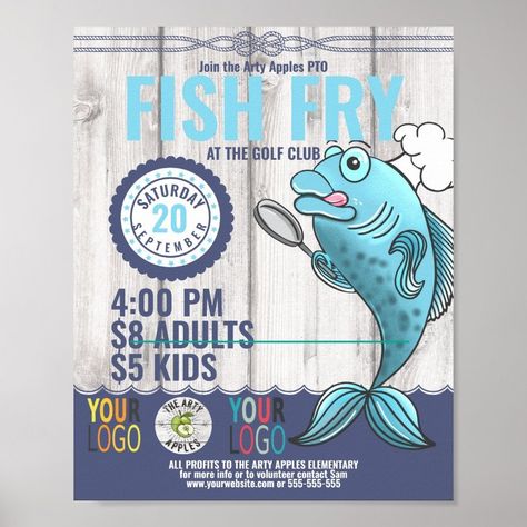 Fish Fry fundraising flyer, fish fry Invitation Poster  Zazzle Fish Fry Party, Coercive Control, Fish Friday, Invitation Poster, Fundraiser Flyer, Business Poster, Fish Fry, Apple Logo, Fried Fish