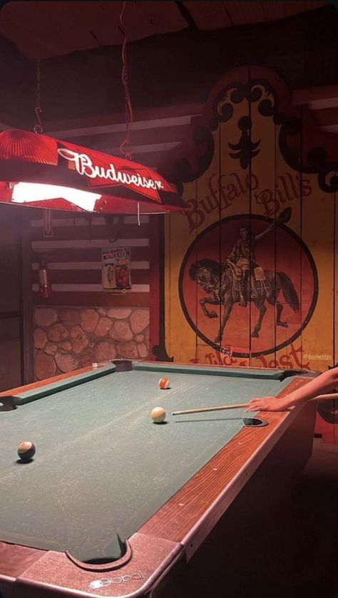 Cowboy Bar Aesthetic, Country Vintage Aesthetic, Budweiser Aesthetic, Pool Table Art, Country Bar Ideas, Vintage Bar Aesthetic, Country Vision Board, Playing Aesthetic, Dive Bar Aesthetic