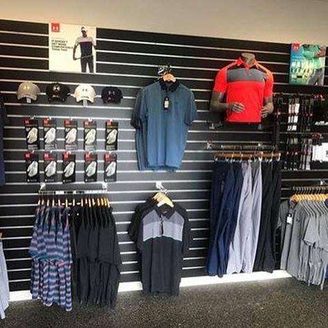 Golf Course Clubhouse Ideas, Golf Pro Shop Ideas, Golf Pro Shop Display Ideas, Golf Course Restaurant Design, Golf Pro Shop Display, Golf Pro Shop Interior Design, Golf Shop Displays, Pro Shop Display, Golf Merchandising