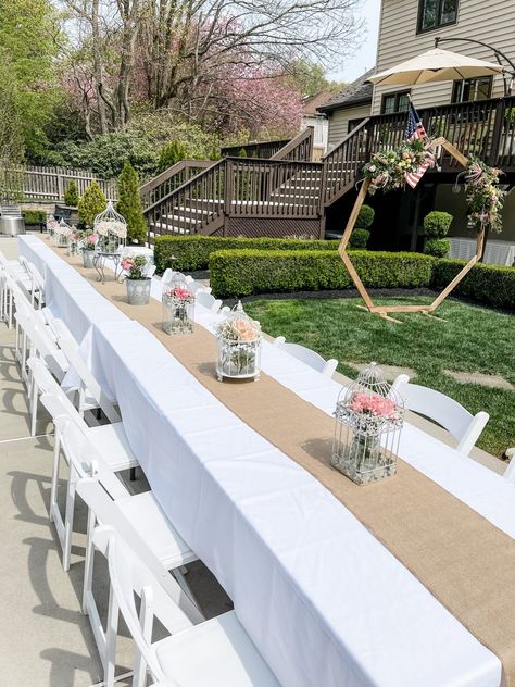 First Communion Celebration Ideas, First Communion Luncheon Ideas, Backyard Communion Party Ideas, Conformation Party Idea, Outdoor Baptism Party Ideas, Small Baptism Party, First Holy Communion Decoration Ideas, First Communion Table Decor, Boys First Communion Party Decoration