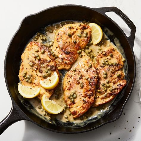 Chicken Piccata Piccata Recipe, Chicken Piccata Recipe, Chicken Piccata, American Dishes, Boneless Skinless Chicken Breast, Creamy Chicken, Chicken Seasoning, Skinless Chicken Breast, Chicken Dinner Recipes