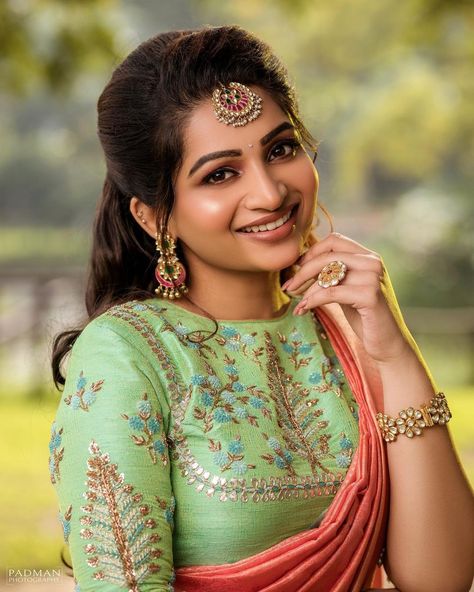 Transparent Saree Blouse, Nakshatra Nagesh, Hima Bindu, Nakshathra Nagesh, Blouse Designs Saree, Beautiful Blouse Designs, Saree Draping, Fancy Saree, Fresh Image