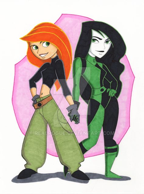 Iconic Cartoon Duos, Shego Makeup, Shego Halloween Costume, Kim Possible Costume, Iconic Duos, Character Halloween Costumes, Spooky Ideas, Friend Costumes, Get Ready For Halloween