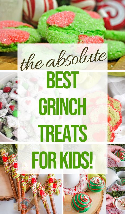 Grinch Treats For Kids, Christmas Desserts Grinch, Grinch Dessert Ideas, Grinch Treats, Grinch Christmas Treats, Grinch Snack, Grinch Fruit Kabobs, Grinch Drink, Oreo Cookie Pops