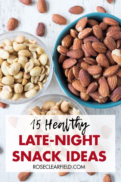 15 healthy late-night snack ideas. Low-calorie but filling bedtime snacks to keep you full and satisfied without gaining weight! #latenightsnacks #bedtimesnacks #healthysnackideas Healthy Hot Lunch Ideas, Easy Late Night Snacks, Healthy Night Snacks, Late Night Snacks Easy, Acid Reflux Friendly Recipes, Healthy Late Night Snacks, Healthier Snacks, Healthy Bedtime Snacks, Counting Macros