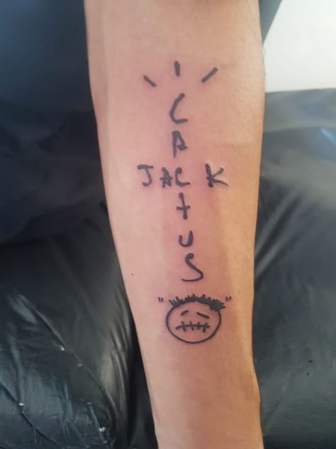 Cactus Jack Tattoo, Travis Scott Tattoo, Tattoo Cactus, Air Jordan X Travis Scott, Tattoo Ideas Stencil, Scott Tattoo, Buddhist Symbol Tattoos, Cactus Jack Logo, Jack Tattoo