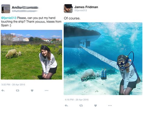 What Happens When You Ask The Wrong Guy For Help (12+ New Pics) | Bored Panda Funny Photoshop Requests, Doug Funnie, Funny Photoshop Pictures, James Fridman, Photoshop Help, Photoshop Fail, Funny Photoshop, Photoshop Pics, Man Humor