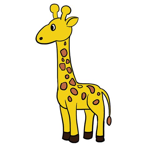 How to Draw Giraffe: Step 10 Cute Giraffe Drawing, Giraffe For Kids, Giraffe Colors, Giraffe Drawing, Cartoon Giraffe, Clip Art Library, Giraffe Art, Easy Drawings For Kids, A Giraffe