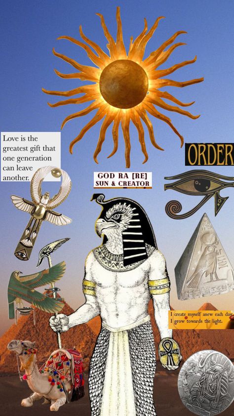 #egypt #mythology #wallpaper #collage #aesthetic #ra #godofsun Egypt, Collage, Great Gifts, The Creator, Gifts, Art