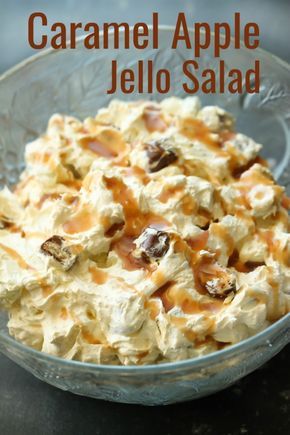 Caramel Apple Jello Salad | Six Sisters' Stuff | Six Sisters' Stuff Apple Jello Salad, Loaded Broccoli, Caramel Apple Salad, Fluff Salads, Jello Salads, Six Sisters Stuff, Fluff Desserts, Jello Desserts, Jello Salad