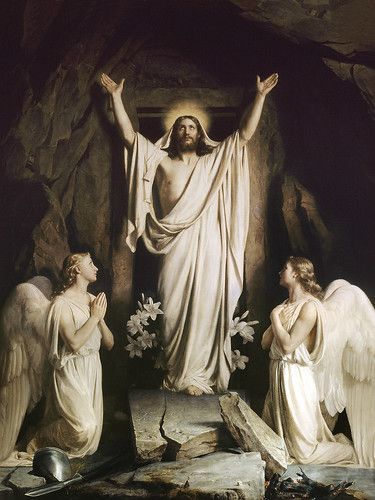 The_Resurrection-Carl-Heinrich-Bloch | Mourhaf Aioub | Flickr Christ Is Risen, Jesus Christ Art, Catholic Images, Peter Paul Rubens, The Resurrection, Jesus Resurrection, Biblical Art, Realistic Paintings, Angel Pictures