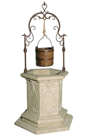 Stone Wishing Well Stone Wishing Well, Wishing Well Garden, Stone Well, French Style Home, Wishing Wells, Shabby Chic Bedroom Furniture, Grill Gate Design, French Style Homes, Shabby Chic Bedroom