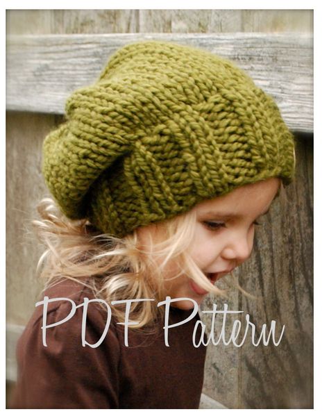 Knitting PATTERN-The Sydnie Slouchy (Toddler, Child and Adult sizes) also can be Made to Order. $5.50, via Etsy. Velvet Acorn Knitting, Velvet Acorn, Knitted Wit, Bulky Yarn, Hat Knitting Patterns, Knitting For Kids, Knitted Hat, Knitting Inspiration, Hat Pattern