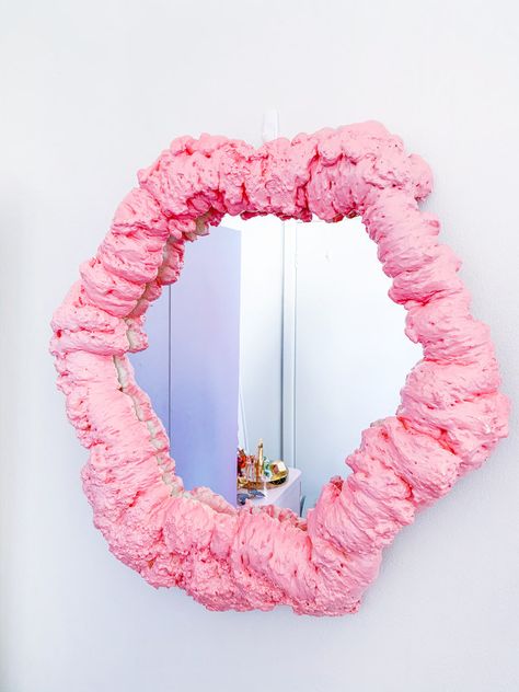 This DIY Spray Foam Mirror Is Ridiculously Easy and So Cool Spray Foam Mirror, Diy Spray Foam, Foam Mirror, Expanding Foam, Diy Sprays, Spray Foam, Boutique Interior, Diy Mirror, So Cool