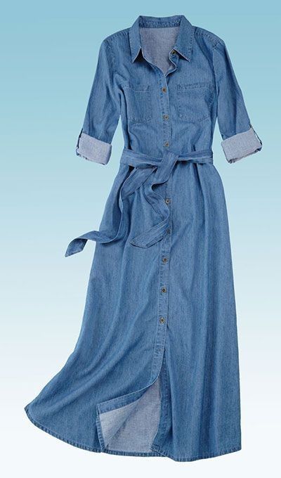 Jean Dress Outfits, Long Denim Shirt Dress, Long Denim Shirt, Long Denim Dress, Denim Dress Outfit, Hijab Jeans, Vestidos Jeans, Jean Dress, Denim Dresses