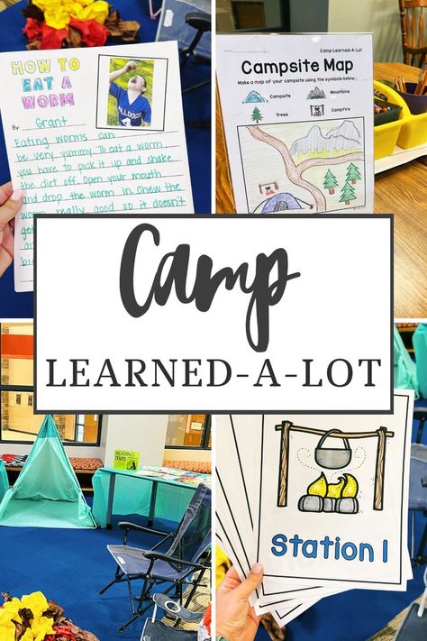 Theme Reading Activities, Camping Theme Kindergarten, Summer School Themes, Eoy Activities, Indoor Camping Party, Classroom Camping, Camping Theme Preschool, Summer School Activities, Camping Classroom