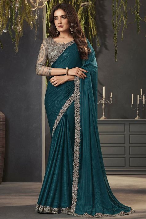 Sarees Party Wear, Wedding Sarees Online, Red Bridal Dress, Simple Saree Designs, Sari Design, New Saree Designs, Indian Bride Outfits, Latest Bridal Dresses, Fancy Sarees Party Wear