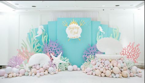 Underwater Party Decorations, Ocean Birthday Party, Deco Ballon, Mermaid Birthday Party Decorations, Princess Theme Birthday, Mermaid Theme Birthday Party, Princess Theme Birthday Party, Girls Birthday Party Decorations, Ocean Birthday