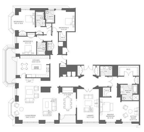 Parisian Apartment Layout, Apartment Floorplan Ideas, Luxury Apartment Plan, Luxury Apartment Plan Architecture, Paris Apartment Layout, London Apartment Floor Plan, Paris House Floor Plan, French Apartment Floor Plan, Parisian Apartment Floor Plan