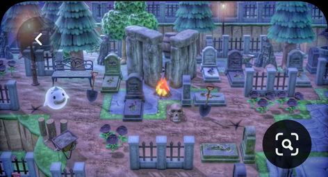 Animal Crossing Graveyard, Fairycore Animal Crossing, Acnh Spooky, Acnh Halloween, Acnh Inspiration, Motif Acnl, Animal Crossing Guide, Acnh Design, Animal Crossing Wild World