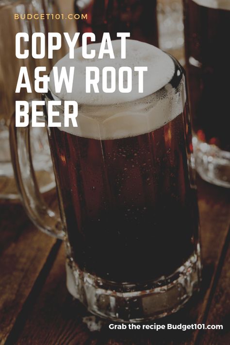 Almost A&W Root Beer- How to make your own Copycat Rootbeer at home with minimal effort  #Copycat #Rootbeer #Homemade #FromScratch #MYO #Budget101 Rootbeer Recipes, Rootbeer Recipe, Rootbeer Extract Recipes, How To Make Soda, Root Beer Recipe Homemade, Rootbeer Moonshine Recipe How To Make, Diy Root Beer Syrup, Diy Root Beer Recipes, Root Beer Homemade