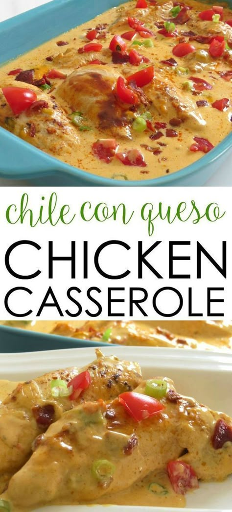 Easy Chicken Casserole, Queso Chicken, Chicken Chile, Easy Chicken Casserole Recipes, Keto Chicken Casserole, Casserole Chicken, Chicken Casserole Recipe, 12 Tomatoes Recipes, Chicken Casserole Easy