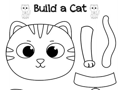 ‪Build a Cat‬‏ - Google Drive Cat Crafts Preschool, Ocean Theme Crafts, English Activities For Kids, K Crafts, Cat Printable, Cat Kids, Daycare Crafts, English Activities, Cat Crafts