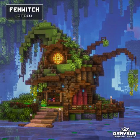 A Overgrown Witch Hut design in Minecraft.
Download my builds on Patreon! Witch Town Minecraft, Which Hut Minecraft, Avatar Minecraft Builds, Witch Shop Minecraft, Elvish Minecraft Builds, Minecraft Swamp Witch House, Cute Witch Hut Minecraft, Witch Aesthetic Minecraft Builds, Witches Hut Minecraft