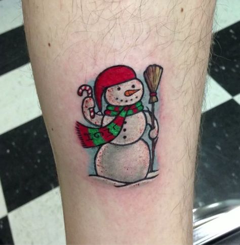 Lucian Christmas - make snowman a sun and make the broomstick a bottle of rum Christmas Tattoo Ideas, Evil Snowman, Snowman Tattoo, Wolf Paw Tattoos, Christmas Tattoos, Wine Tattoo, Snow Tattoo, Story Tattoo, Hope Tattoo