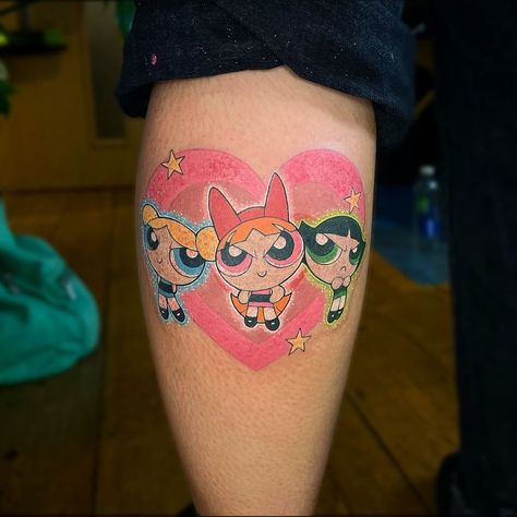 Taco Tattoos, Buttercup Tattoo, Bubble Tattoo, Bubbles Powerpuff, Power Puff Girls Bubbles, Brighton Tattoo, Fun Tattoo, Feminine Tattoo Sleeves, Clever Tattoos