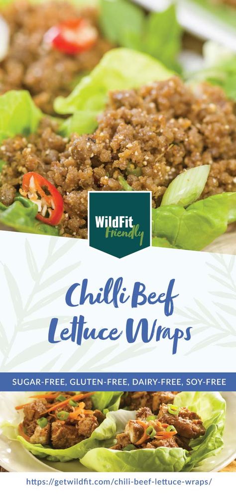 Wildfit Spring, Wildfit Recipes Spring, Wildfit Spring Recipes, Ketosis Diet Recipes, Lettuce Wraps Healthy, Salat Wraps, Beef Lettuce Wraps, Clean Eating For Beginners, Beef Chili