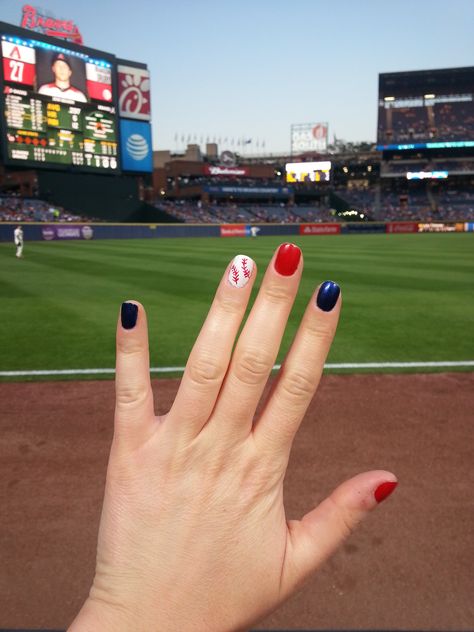 Atlanta Braves Nails Designs, Braves Nail Designs, Braves Baseball Nails, Atlanta Braves Nails, Womens Atlanta Braves Outfit, Baseball Nails Atlanta Braves, Braves Nails, Baseball Nail Designs, Atlanta Braves Artwork