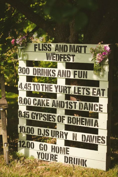 Sign Signs Signage Wooden Pallet Yurt Wedding Reception Mr Sleeve #WeddingSign #WeddingSigns #WeddingSignage #Signpost #Wedding Yurt Wedding, Village Hall Wedding, Bridesmaid Skirts, Floral Bow Tie, Camp Wedding, Tulle Veils, Flower Bucket, Country Garden, Wedding Signage