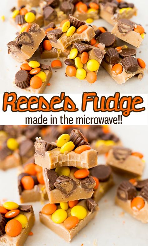 Peanut Butter Chips Fudge, Christmas Treat Tray, Reese Fudge Recipe, Reeses Fudge, Microwave Peanut Butter Fudge, Apple Fries, Candy Fudge, Cooking With Karli, Homemade Fudge Recipes