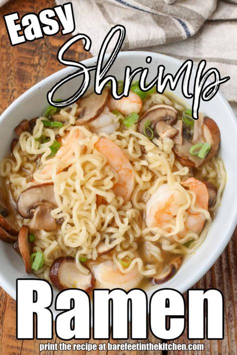 Easy Shrimp Ramen, Shrimp Ramen Noodle Recipes, Shrimp Ramen Noodles, Shrimp Ramen Recipes, Healthy Ramen Noodle Recipes, Ramen Beef, Shrimp Ramen, Ramen Rice, Shrimp Meals