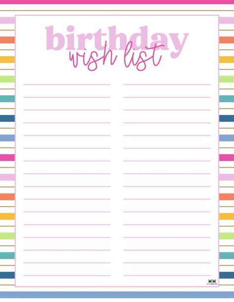 Choose from 12 birthday wish list templates perfect for your child to fill out all that he or she might want for their birthday. 100% FREE! Print from home! Birthday Wish List, 12 Birthday, Birthday Wish, Free Print, 12th Birthday, He Or She, Birthday List, List Template, Wish List