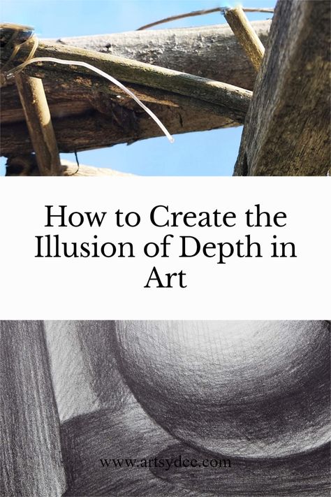 Wondering how to create the illusion of depth in art? In this article, I will show how we can use a combination of techniques to give an illusion of depth on a flat, 2D surface. Showing Depth In Art, Illusion Of Depth Drawing, Depth In Art, Grade 8 Art, Layers Of Atmosphere, Inspo Doodles, Flower Crown Drawing, Highschool Art, Crown Drawing