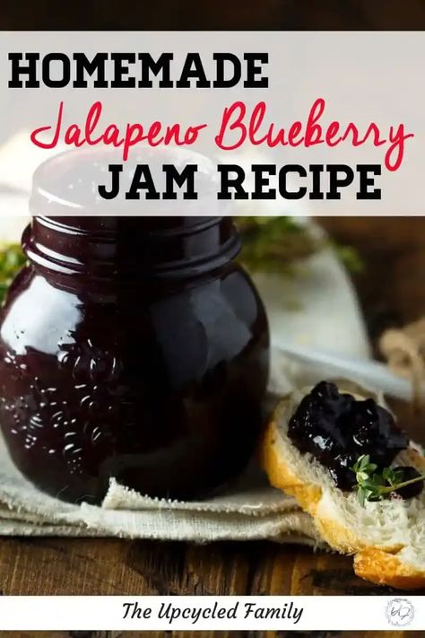 Blueberry Jalapeno Jam Recipe, Jalapeno Jam Recipe, Low Sugar Jam, Pepper Jelly Recipes, Blueberry Jam Recipe, Jalapeno Jam, Canned Blueberries, Jam Recipes Homemade, Bacon Jam