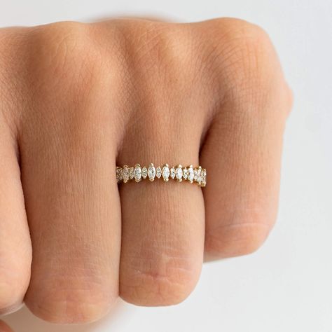 Icicle Diamond Ring - Signe Unique Diamond Ring, Diamond Stacks, Unique Diamond Rings, Big Rings, Detailed Ring, Wide Rings, Unique Diamonds, Marquise Diamond, Sustainable Jewelry