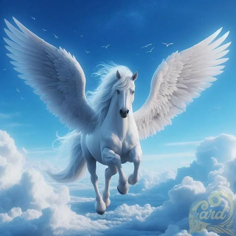 White Horse Aesthetic, Horse With Wings, White Pegasus, Greek Monsters, Pegasus Art, Pegasus Unicorn, Mythical Creatures Fantasy, Winged Horse, Horse Fly