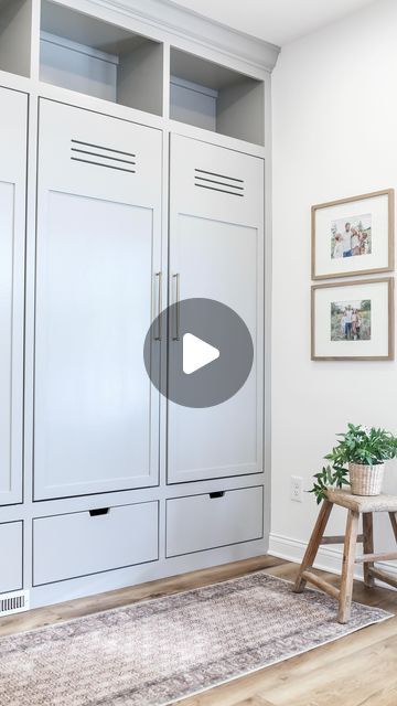 KC Myers on Instagram: "I’m so excited to show you our new mudroom lockers! It’s been a long journey of finding the perfect storage solution that looks great and keeps our living space organized. From choosing the right design to adding the perfect finishing touches, this renovation has been a labor of love. Whether you’re looking for DIY solutions or something a little more custom, I hope these lockers will provide you with inspiration for your own home improvement projects! Comment MUDROOM if you want any of the links! Or drop any questions below!  ‌ #mudroom #lockers #organization #decor #storage #solutions #new #renovation #homeimprovement #design #diy" Mudroom Lockers With Outlets, Family Lockers Entryway, Mudroom With Drawers, Diy Lockers Mudroom, Entryway Closet Organization Ideas, Entryway Lockers, Diy Mudroom Lockers, Entryway Closet Organization, Entry Lockers