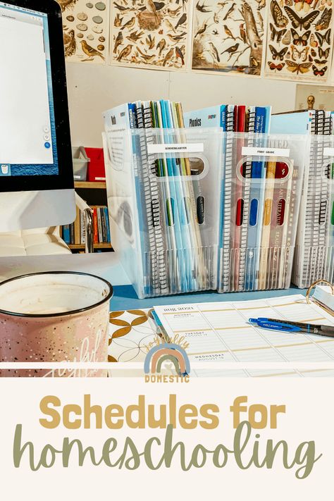 Planning out the homeschool day looks a little bit different to each of us. Whether you prefer routines or strict schedules, creating a homeschool schedule that works for you can take a little planning and trial. Homeschool Room Organization Storage, Block Scheduling Homeschool, Organizing Homeschool Curriculum, 4th Grade Homeschool Schedule, Home School Schedule Daily Routines, Homeschool Schedule Ideas, Homeschool Daily Schedule, Homeschool Preschool Schedule, Kindergarten Schedule