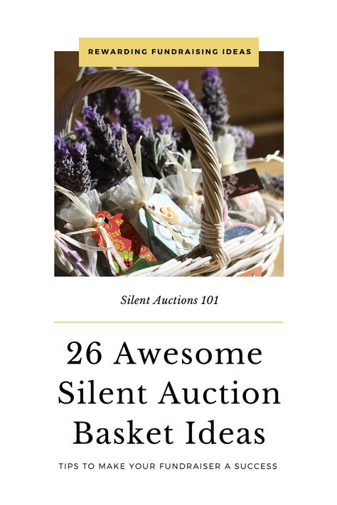 A detailed list of 26 of the best fundraising gift baskets for your silent auctions Best Silent Auction Baskets, Silent Auction Ideas Unique, Silent Auction Items That Sell, Fundraising Auction Baskets, School Auction Baskets, Auction Basket Themes, Silent Auction Basket Ideas, Auction Basket Ideas, Affordable Gift Baskets